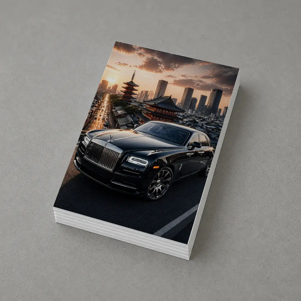 Rolls Royce Ghost Black Tokyo City Sunset – Postcards