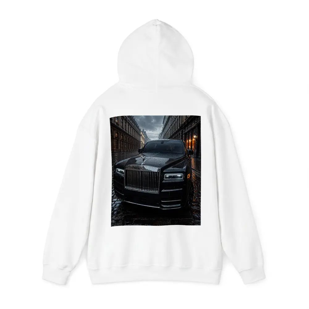 Rolls Royce Cullinan Black Rainy City Street – Hoodies