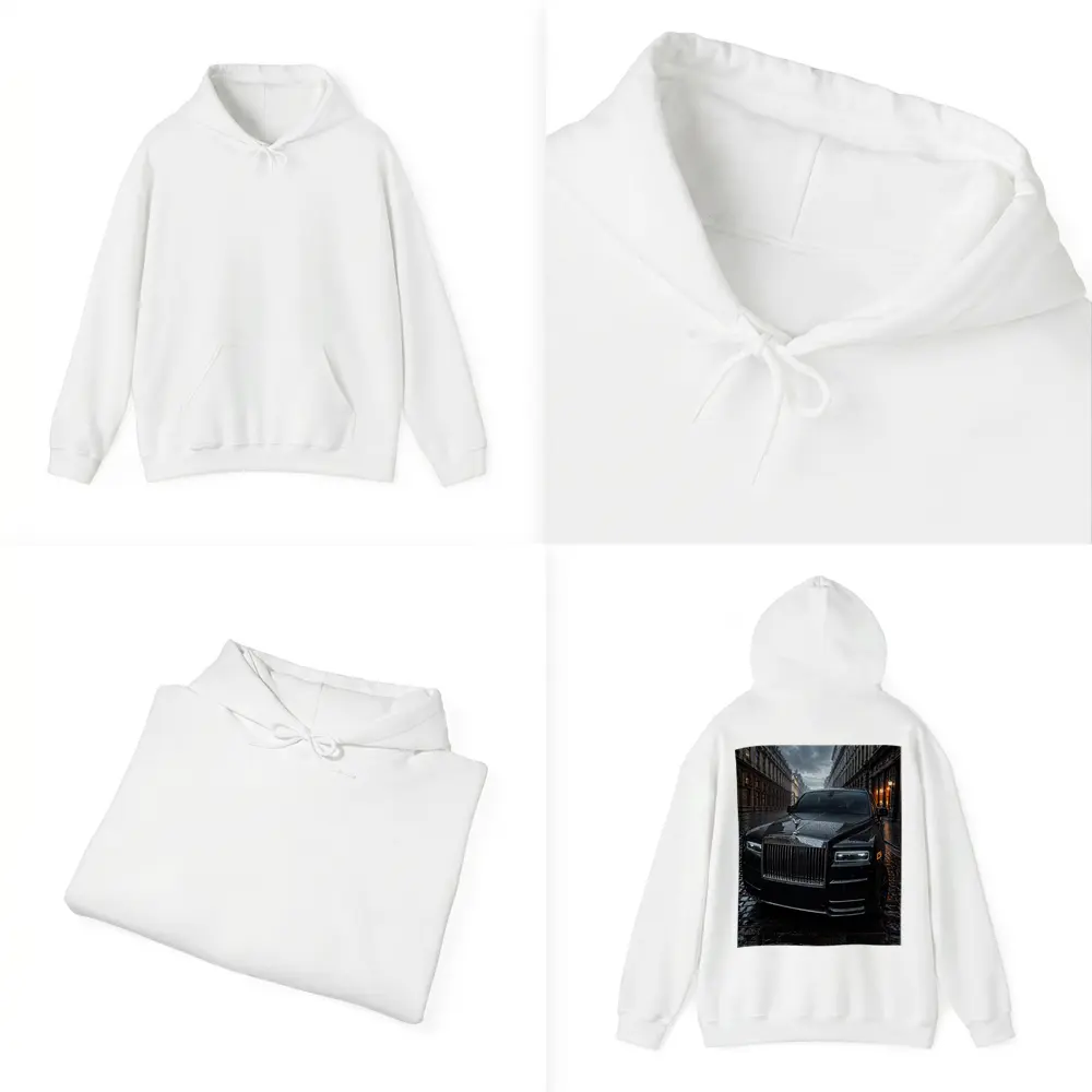 Rolls Royce Cullinan Black Rainy City Street – Hoodies