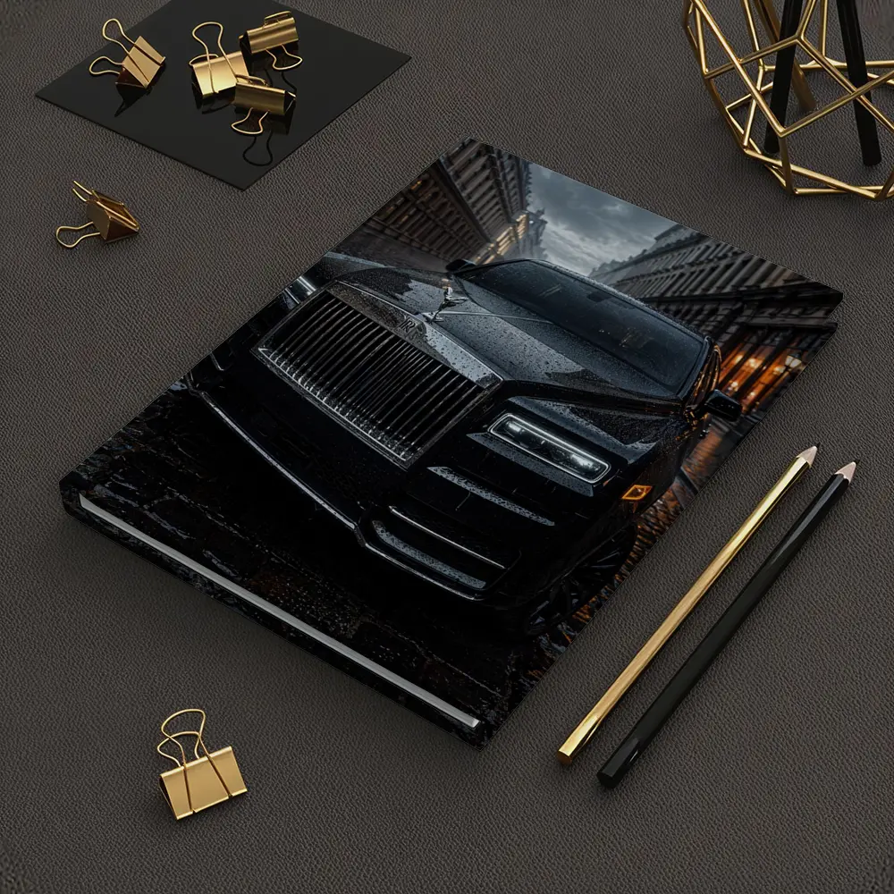 Rolls Royce Cullinan Black Rainy City Street – Notebooks