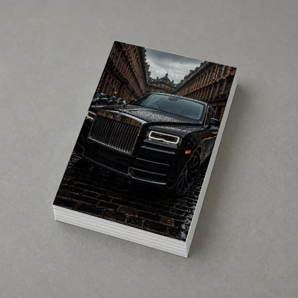 Rolls Royce Cullinan Black Wet City Street – Postcards