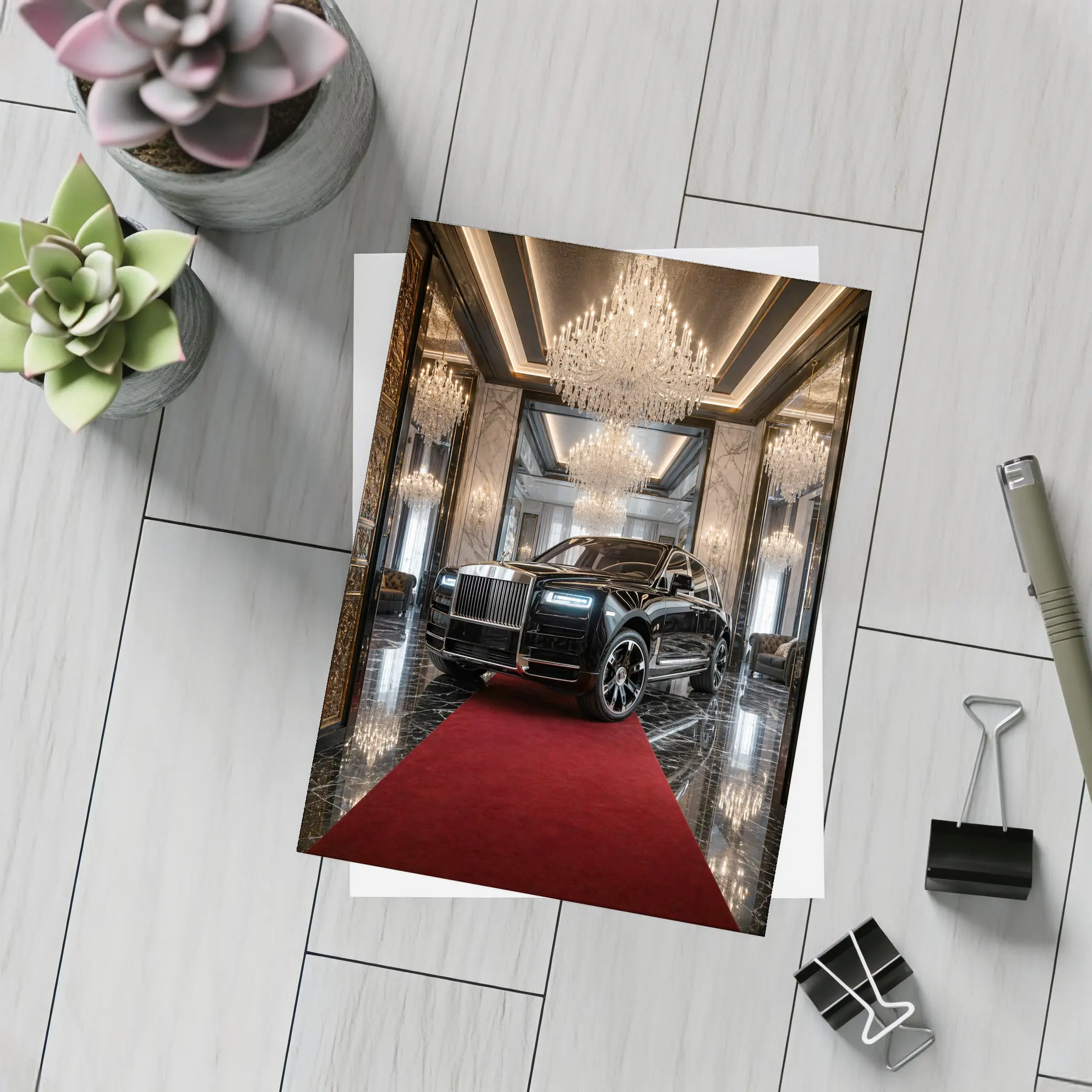 Rolls Royce Cullinan Black SUV Grand Lobby – Postcards