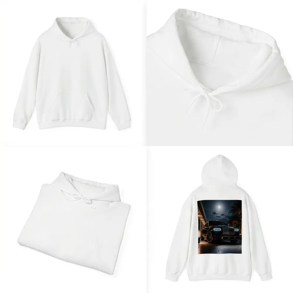Rolls Royce Cullinan Black Night Moonlit Scene – Hoodies
