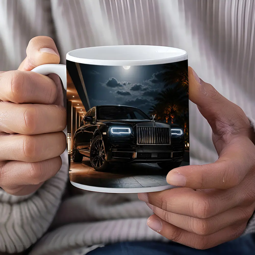 Rolls Royce Cullinan Black Night Moonlit Scene – Mugs