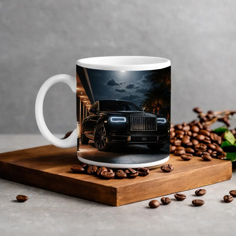 Rolls Royce Cullinan Black Night Moonlit Scene – Mugs