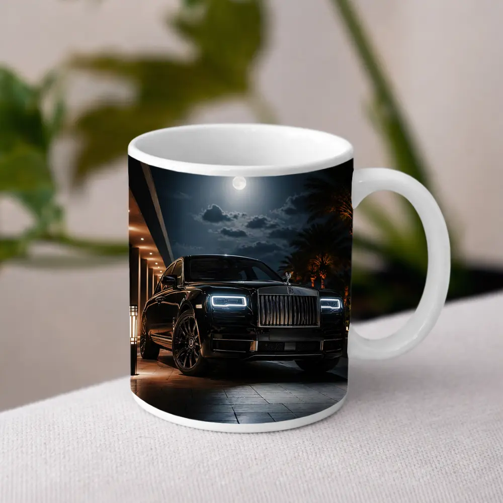 Rolls Royce Cullinan Black Night Moonlit Scene – Mugs