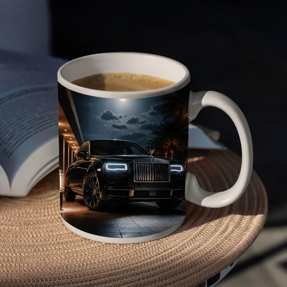 Rolls Royce Cullinan Black Night Moonlit Scene – Mugs