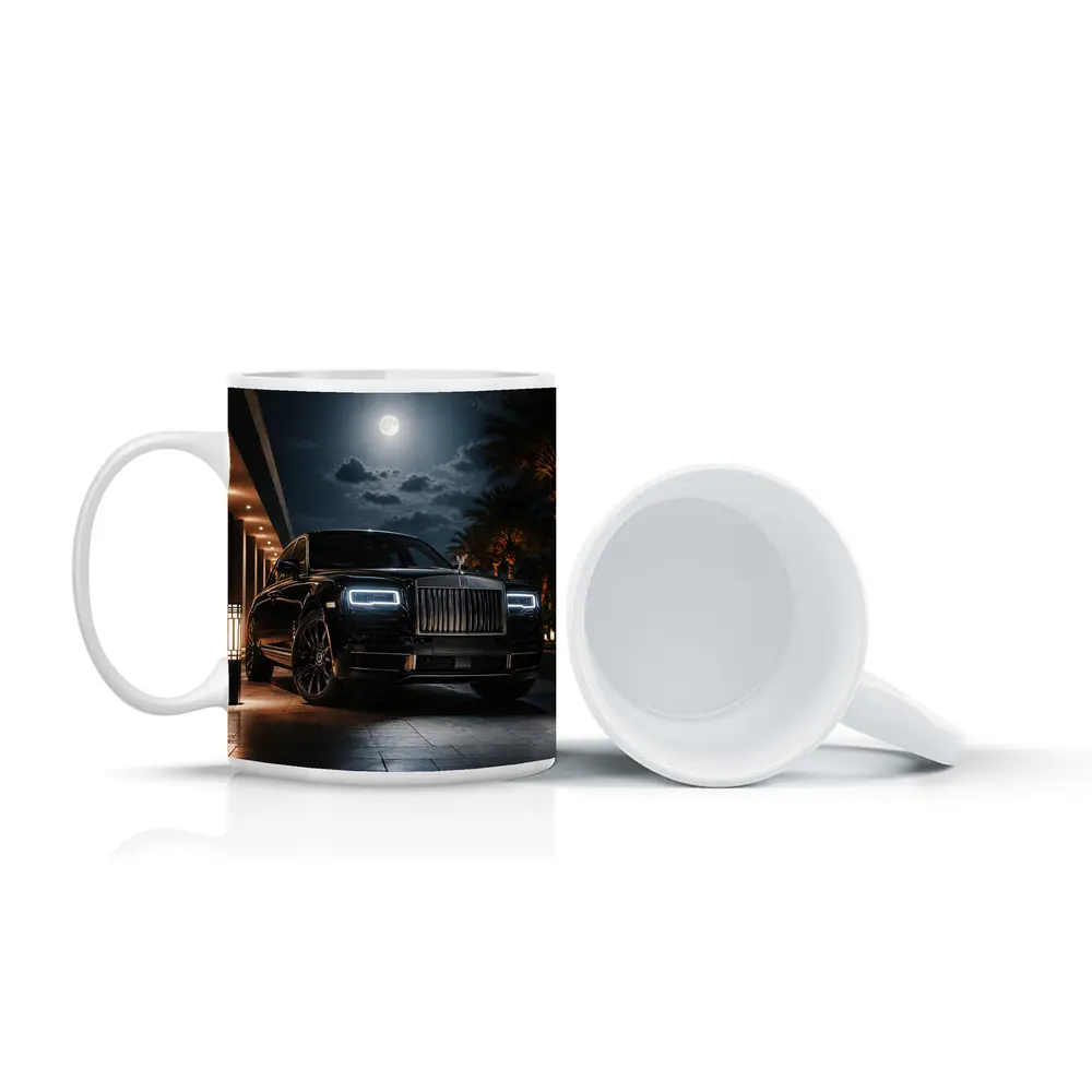 Rolls Royce Cullinan Black Night Moonlit Scene – Mugs