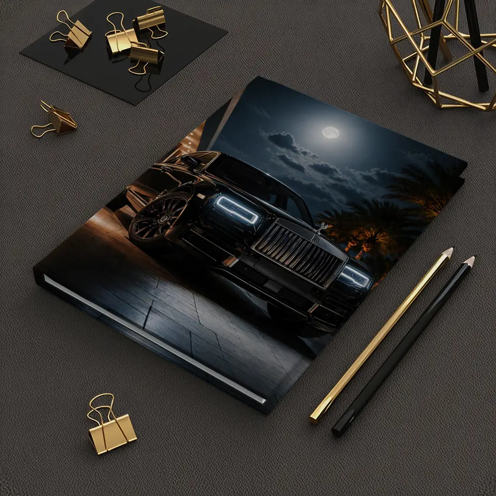 Rolls Royce Cullinan Black Night Moonlit Scene – Notebooks