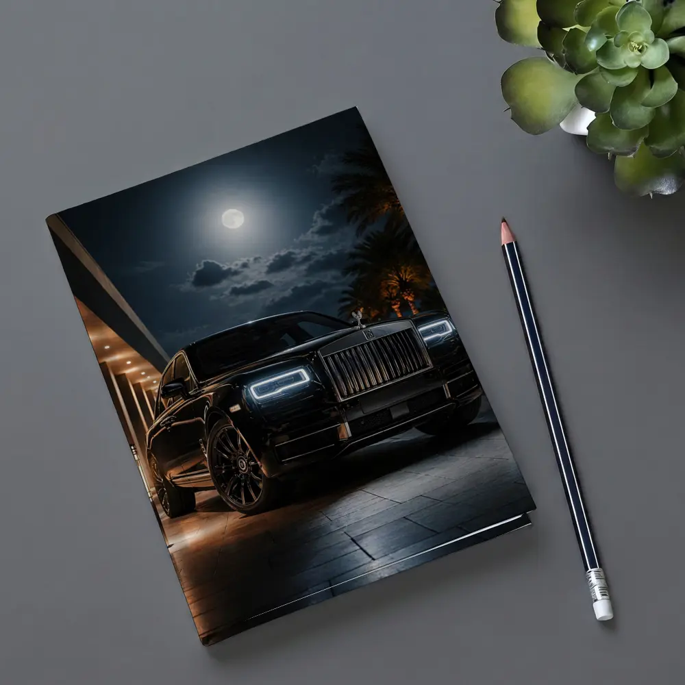 Rolls Royce Cullinan Black Night Moonlit Scene – Notebooks