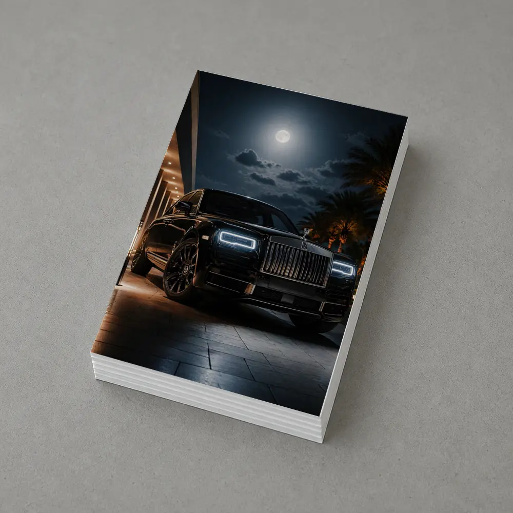 Rolls Royce Cullinan Black Night Moonlit Scene – Postcards