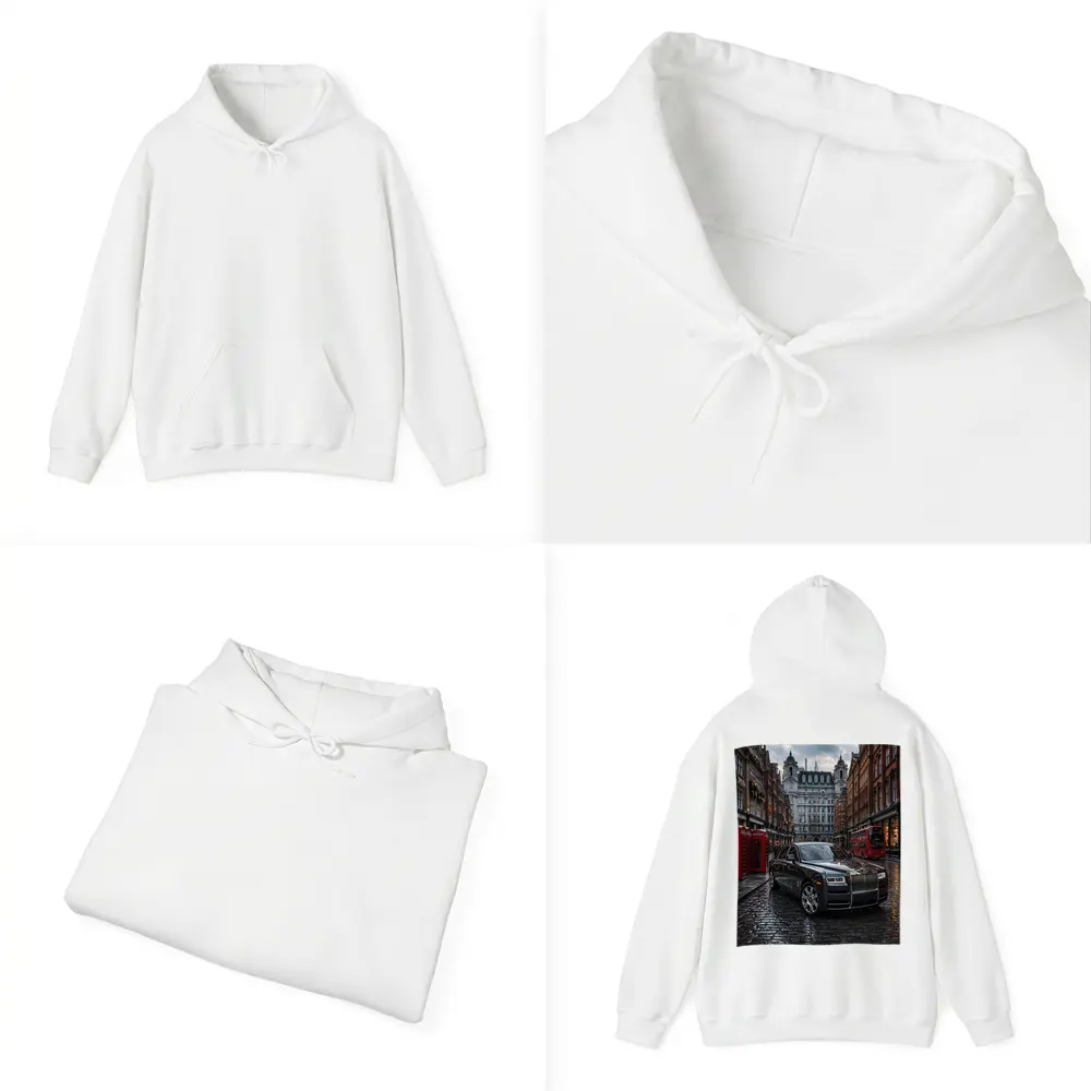 Rolls Royce Ghost London Wet Cobblestone Street – Hoodies