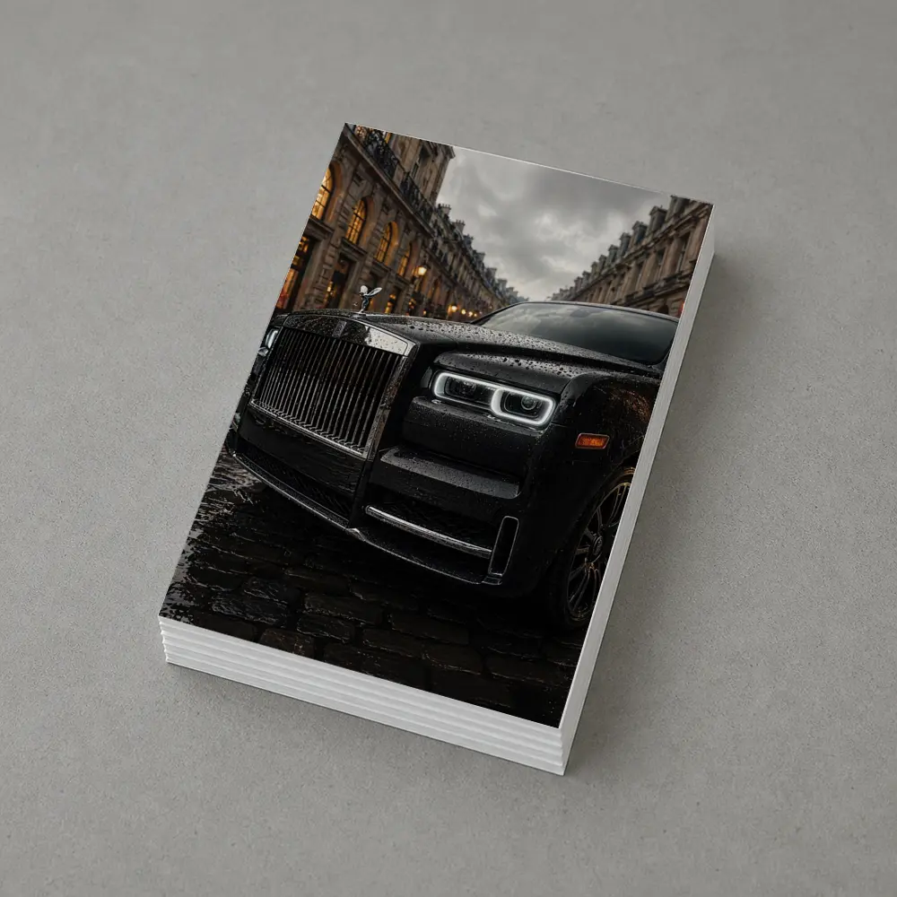 Rolls Royce Cullinan Black Rainy Paris Street – Postcards