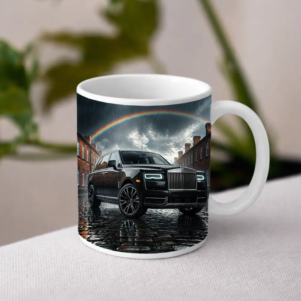 Rolls Royce Cullinan Black Rain Cobblestone Street – Mugs
