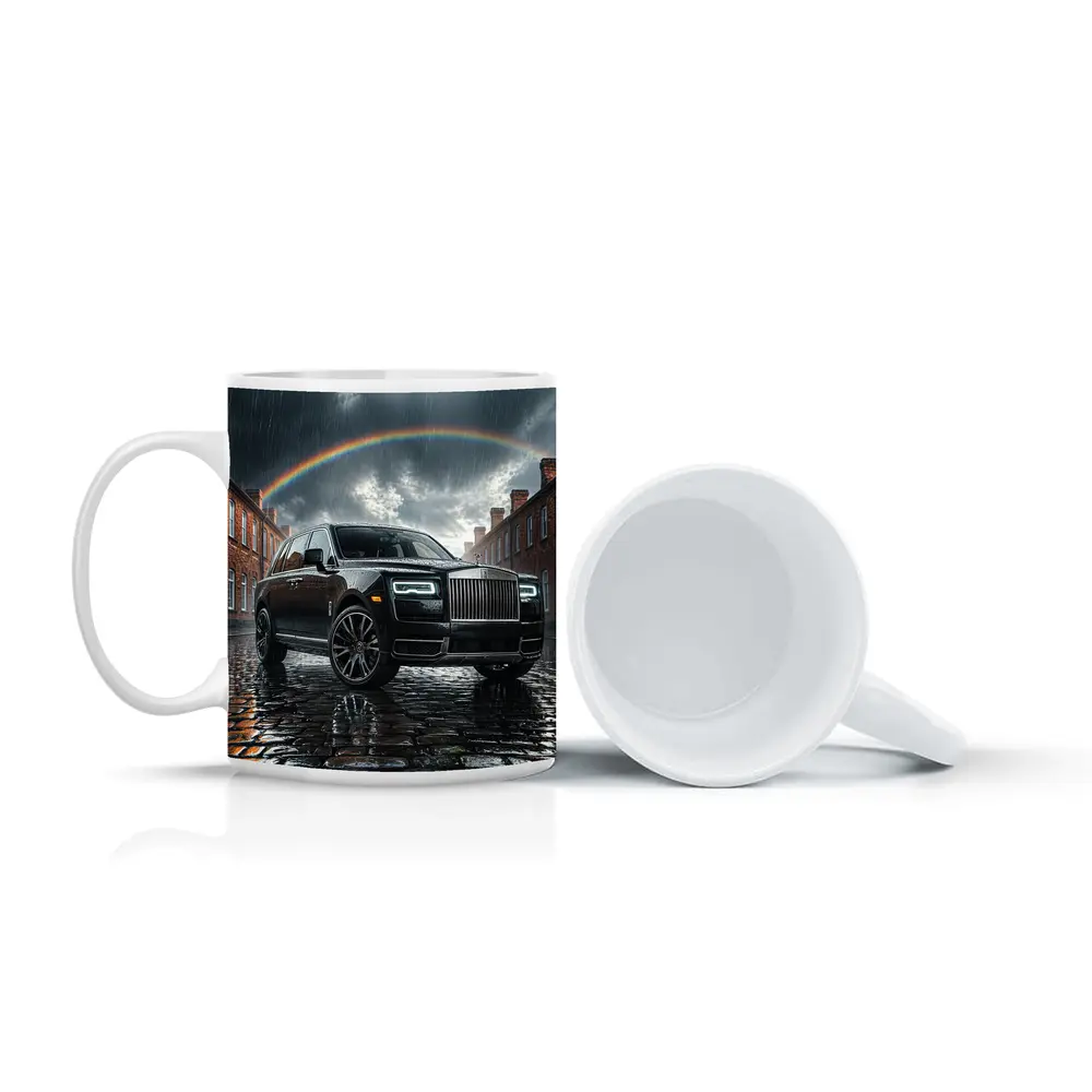 Rolls Royce Cullinan Black Rain Cobblestone Street – Mugs