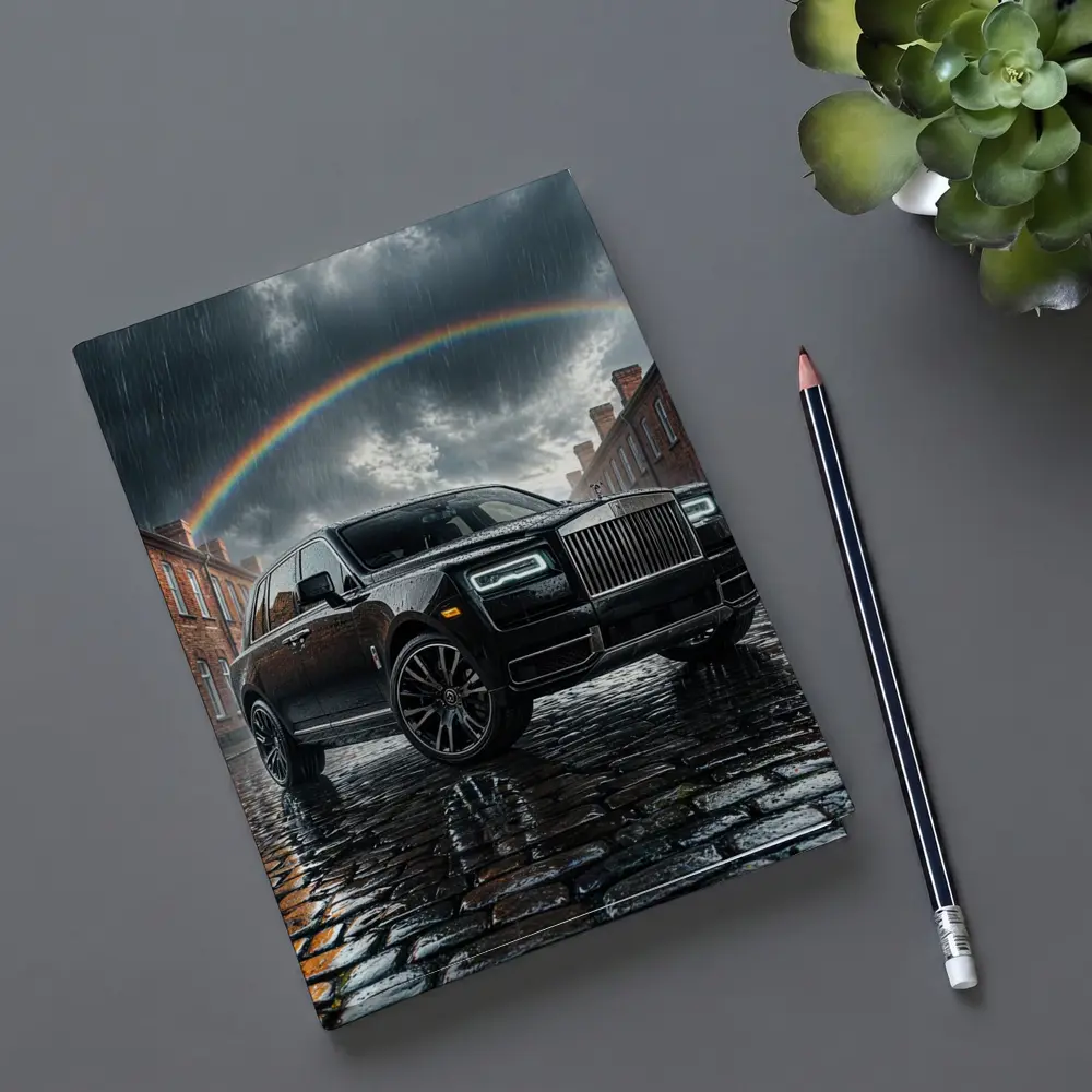 Rolls Royce Cullinan Black Rain Cobblestone Street – Notebooks