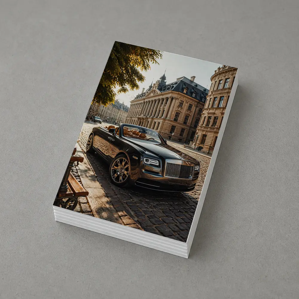 Rolls Royce Dawn Parked European Cobblestone Street – Postcards