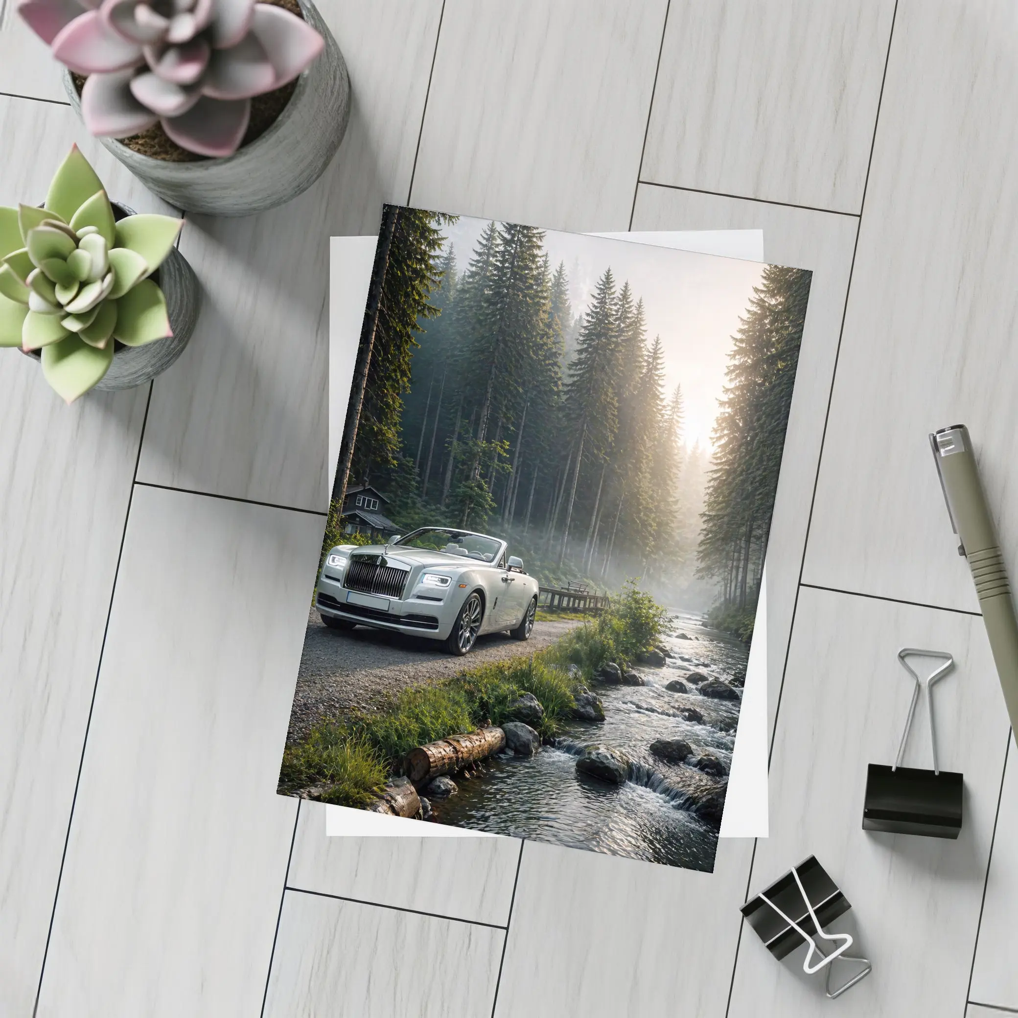 Rolls Royce Dawn White Forest Road – Postcards