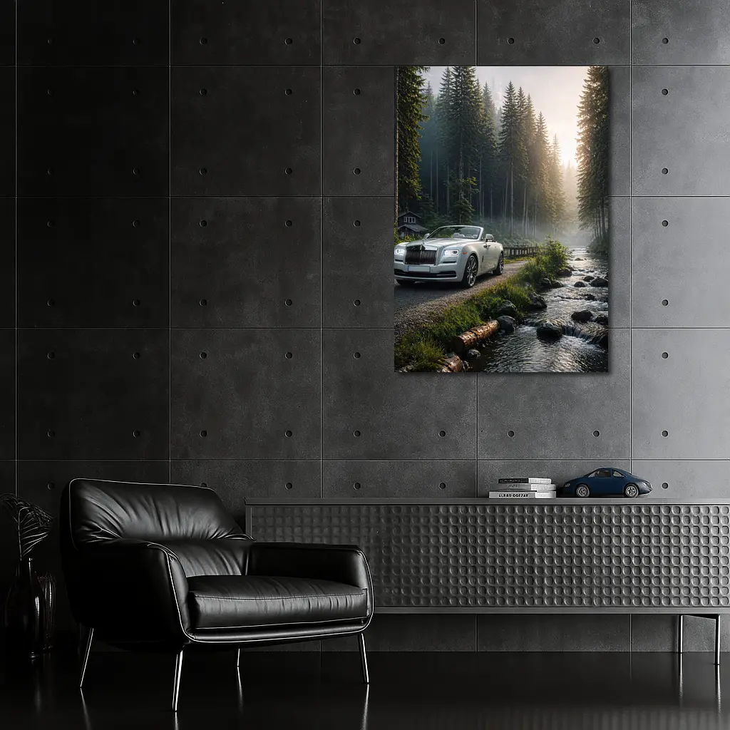 Rolls Royce Dawn White Forest Road – Wall Art