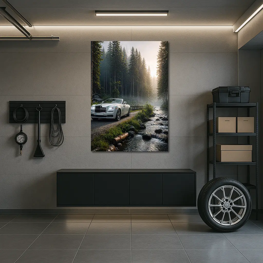 Rolls Royce Dawn White Forest Road – Wall Art
