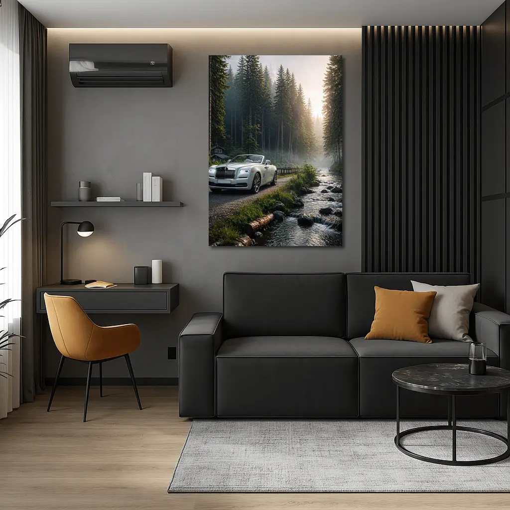 Rolls Royce Dawn White Forest Road – Wall Art