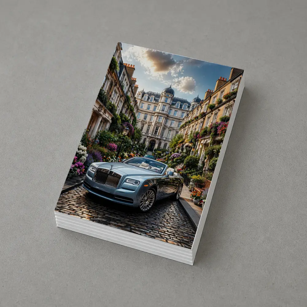 Rolls Royce Dawn On London Cobblestone Street – Postcards