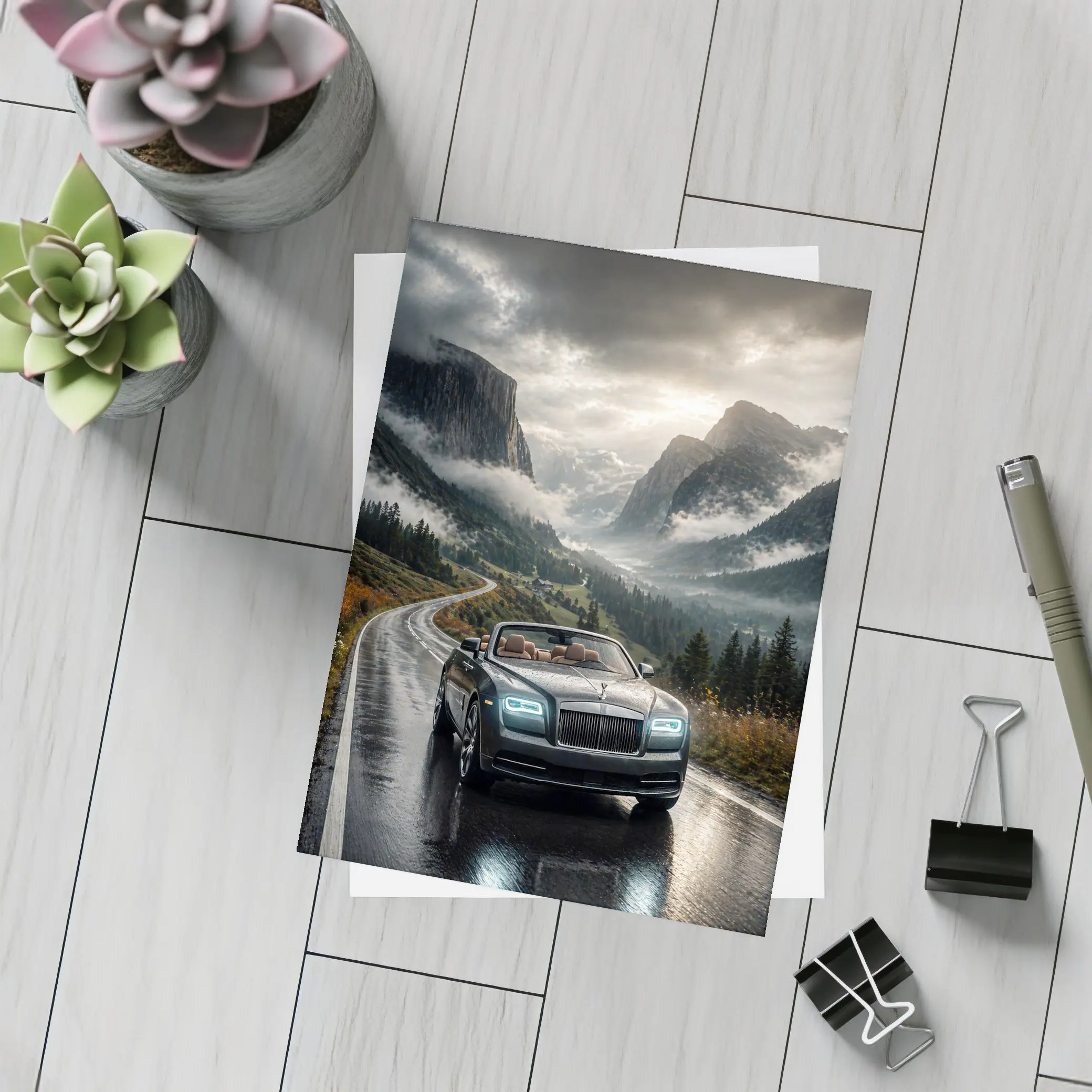 Rolls Royce Dawn Wet Mountain Road Drive – Postcards