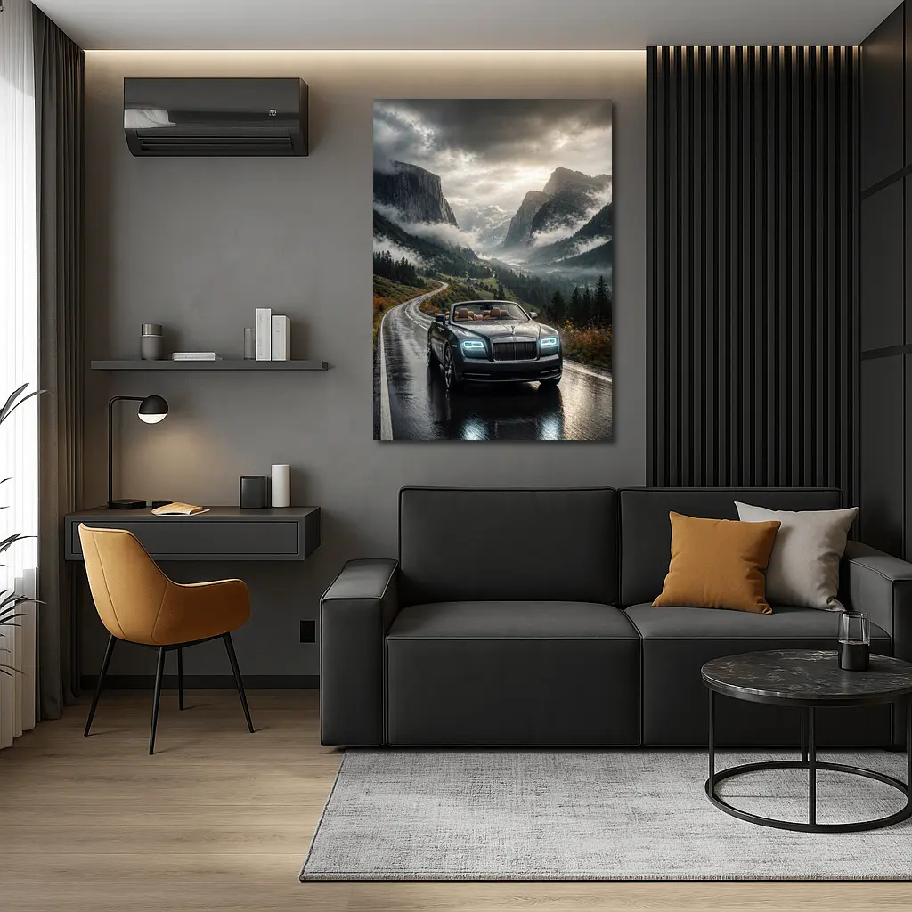 Rolls Royce Dawn Wet Mountain Road Drive – Wall Art