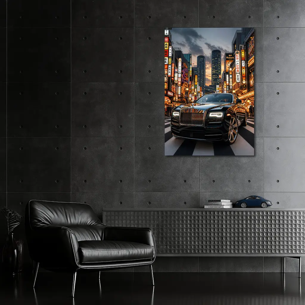 Rolls Royce Dawn Tokyo City Night – Wall Art