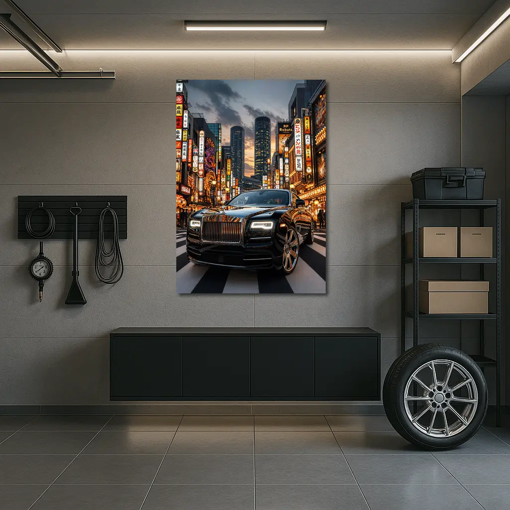 Rolls Royce Dawn Tokyo City Night – Wall Art