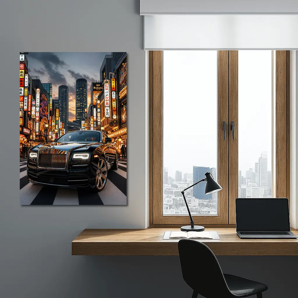 Rolls Royce Dawn Tokyo City Night – Wall Art