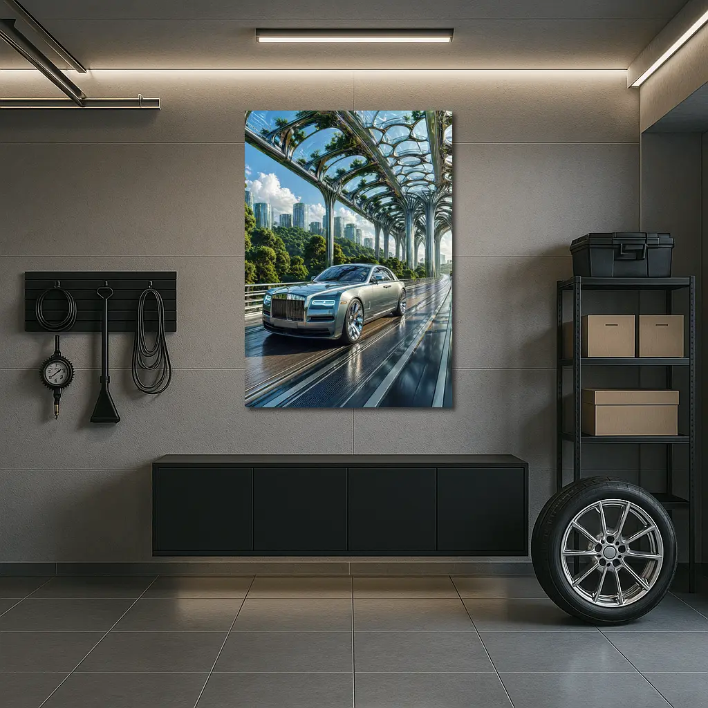 Rolls Royce Ghost Futuristic Bridge City – Wall Art