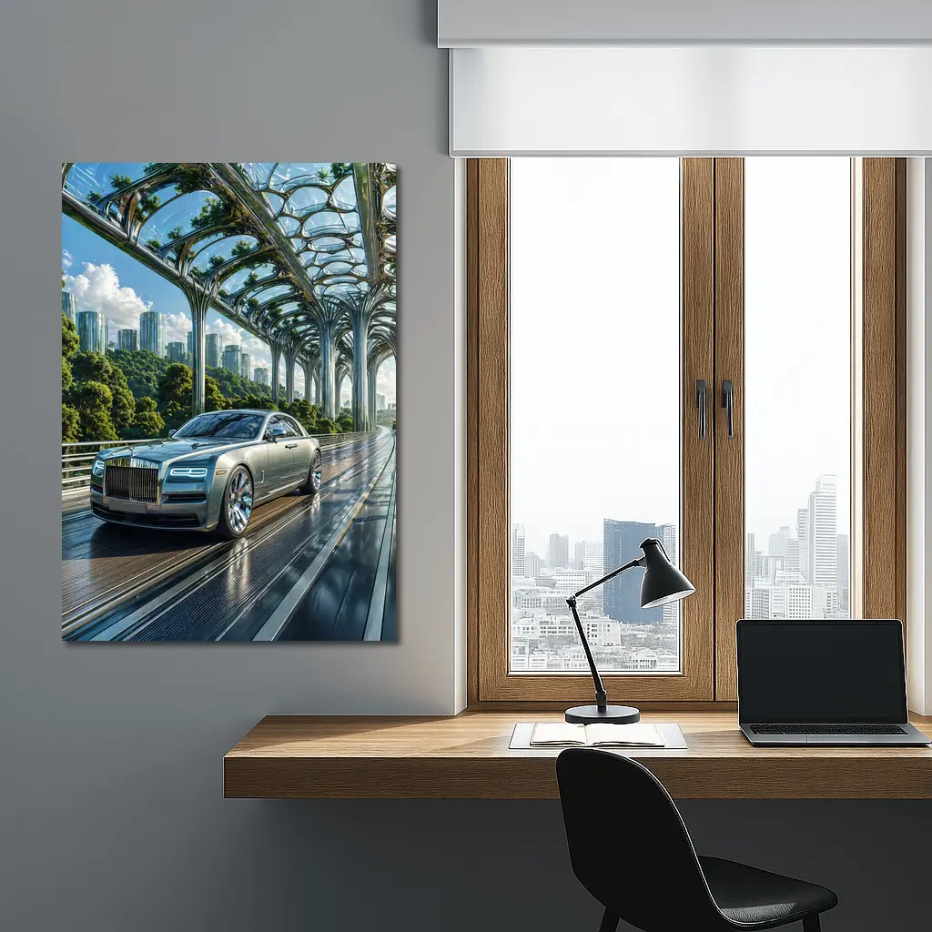Rolls Royce Ghost Futuristic Bridge City – Wall Art