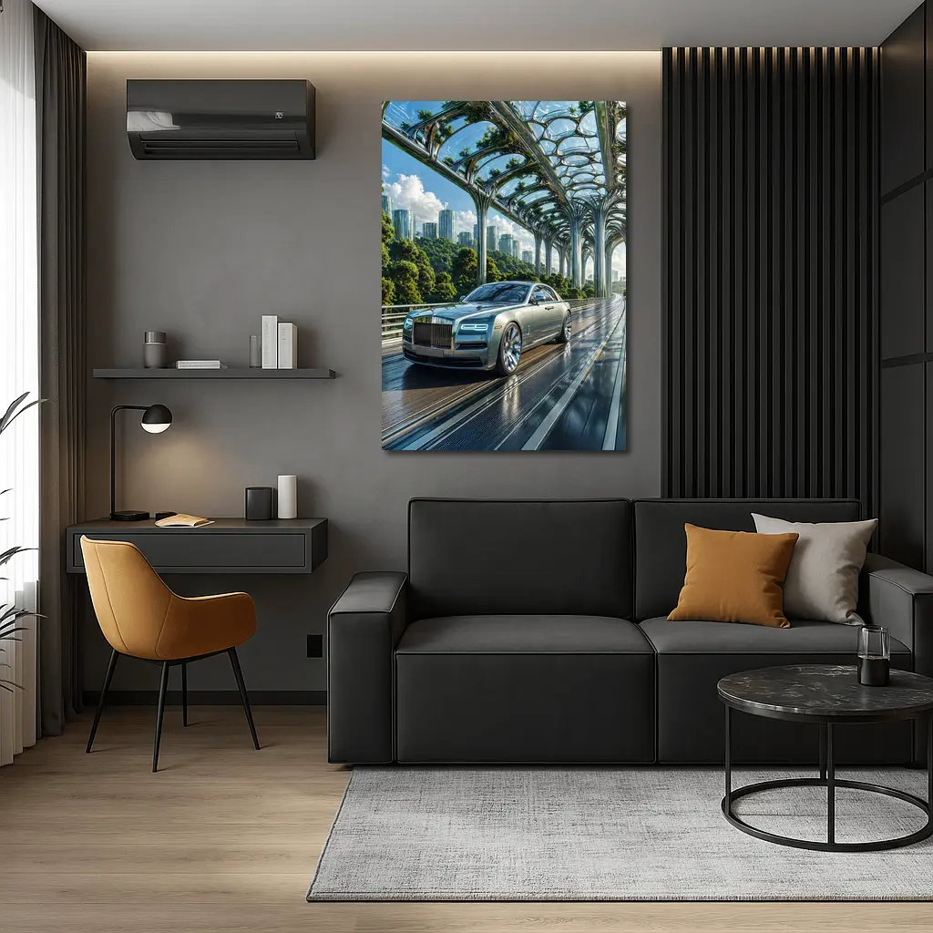 Rolls Royce Ghost Futuristic Bridge City – Wall Art