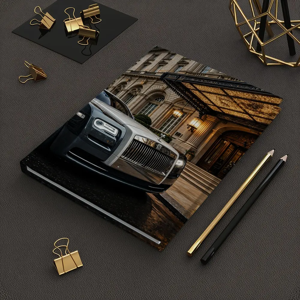 Rolls Royce Ghost Outside Luxury Hotel Entrance – Notebooks
