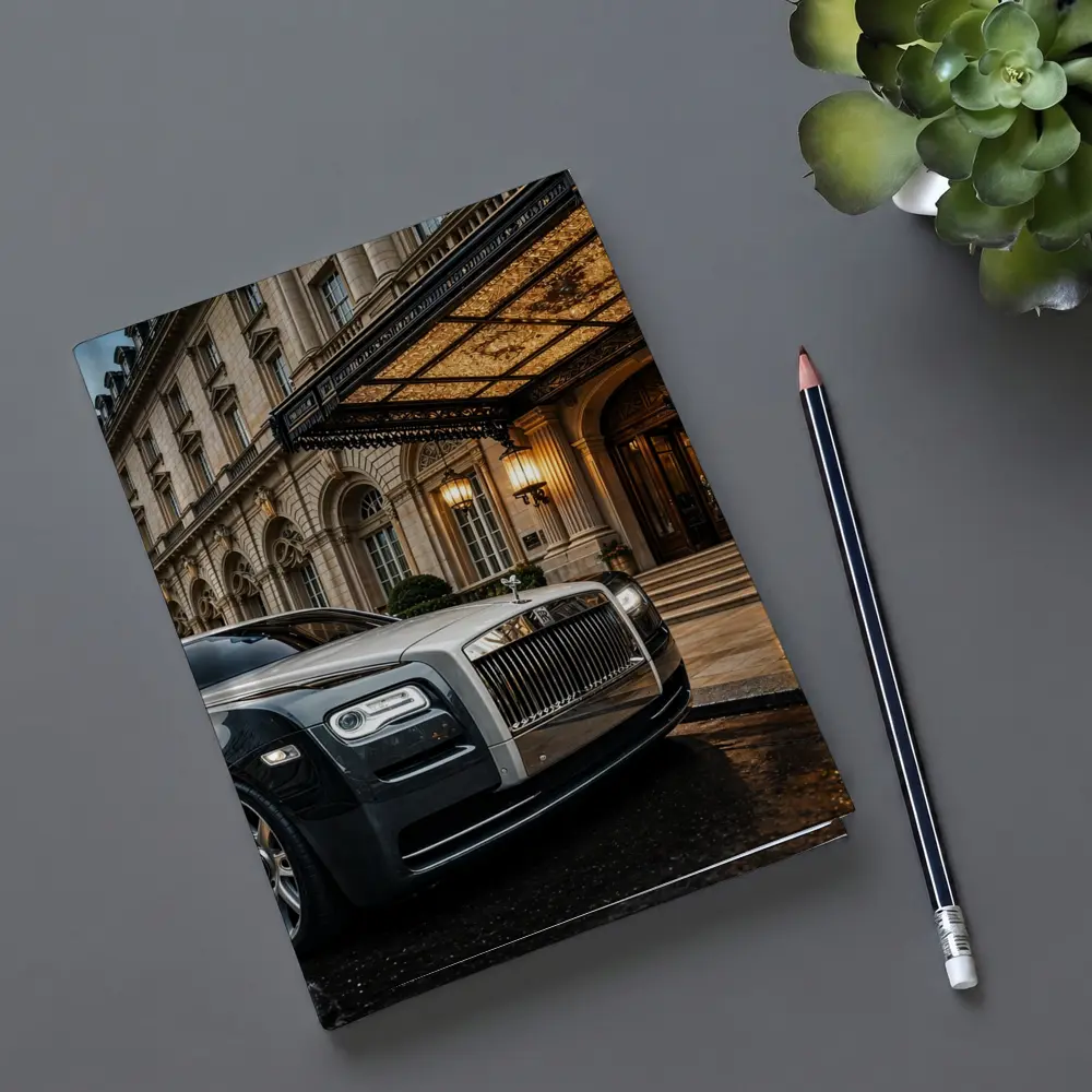 Rolls Royce Ghost Outside Luxury Hotel Entrance – Notebooks