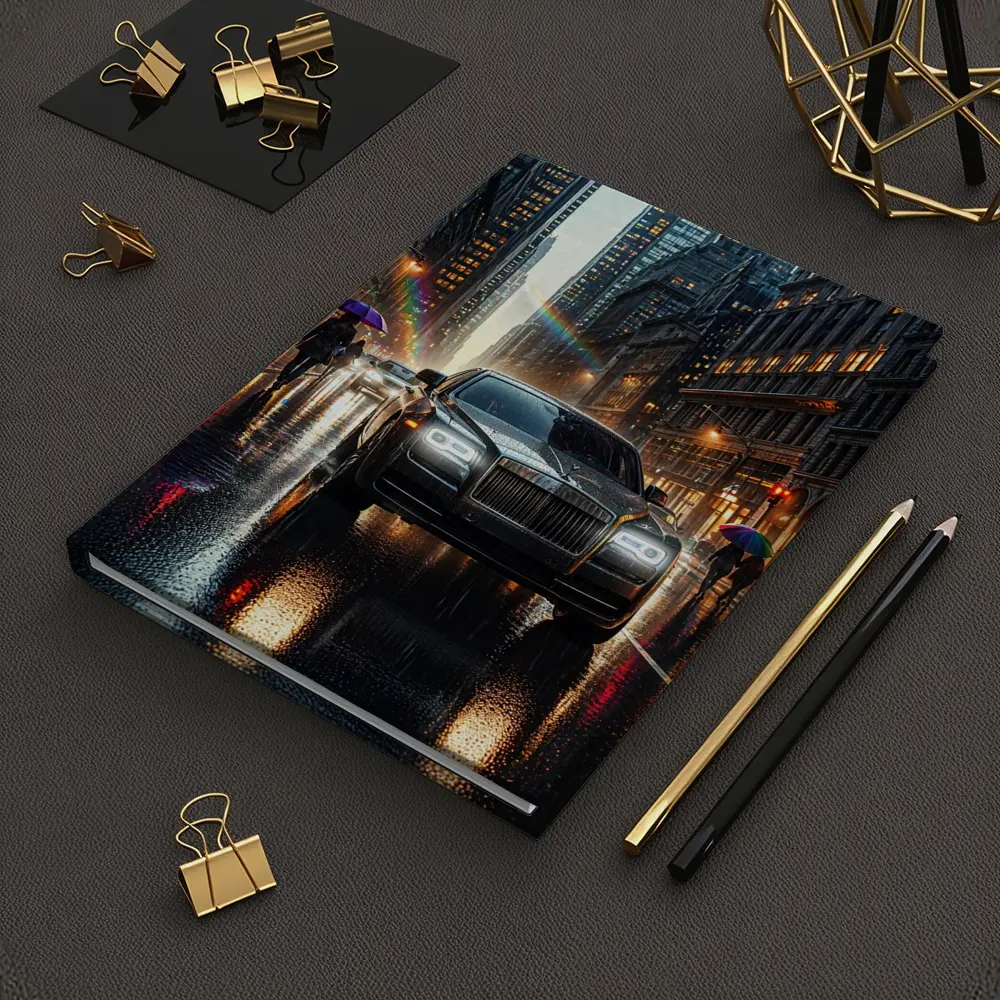 Rolls Royce Ghost Rainy City Street Night – Notebooks
