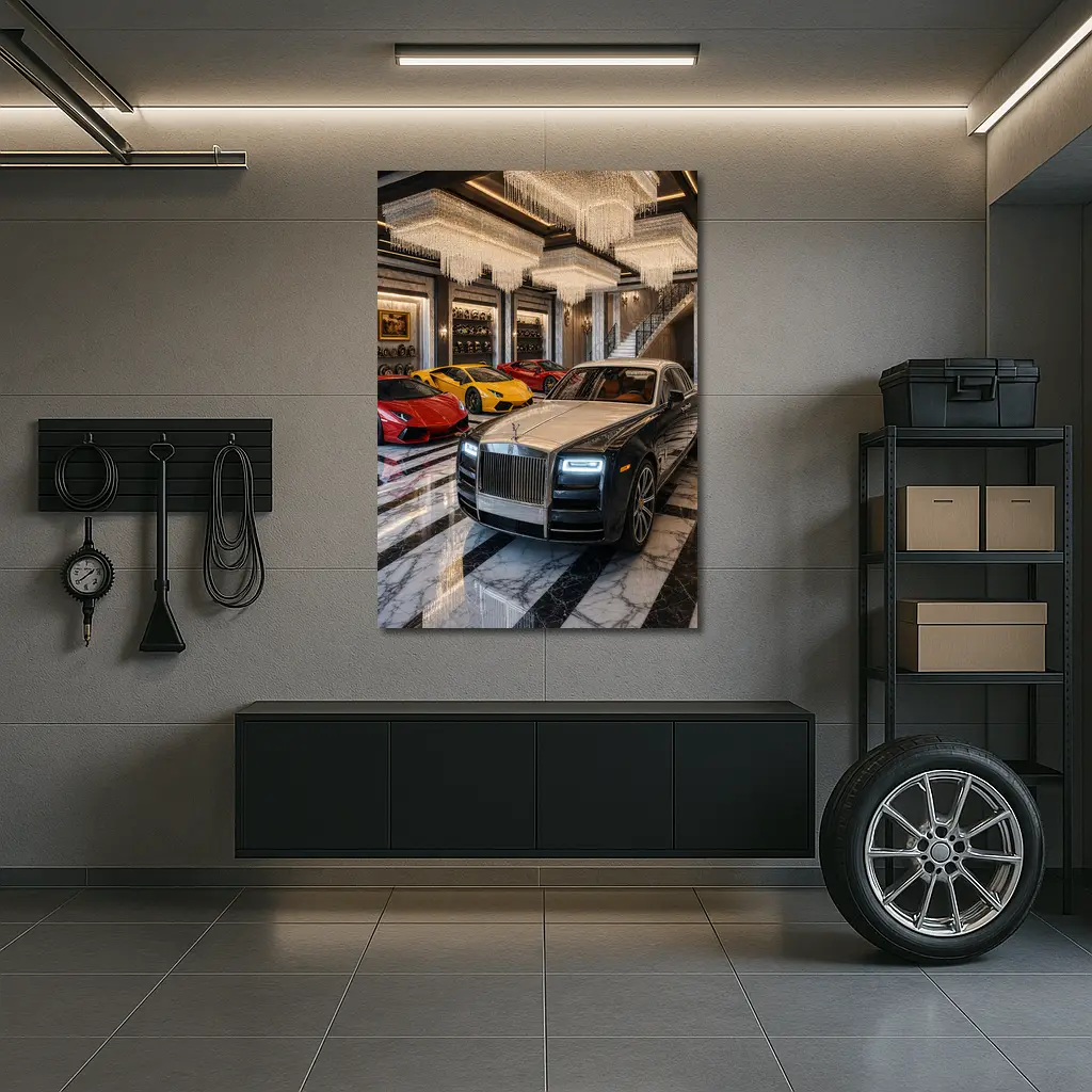 Rolls Royce Phantom Luxury Garage Crystal Chandeliers – Wall Art