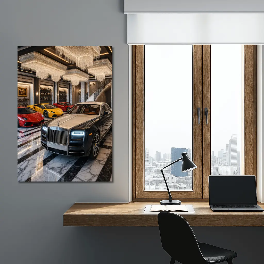 Rolls Royce Phantom Luxury Garage Crystal Chandeliers – Wall Art