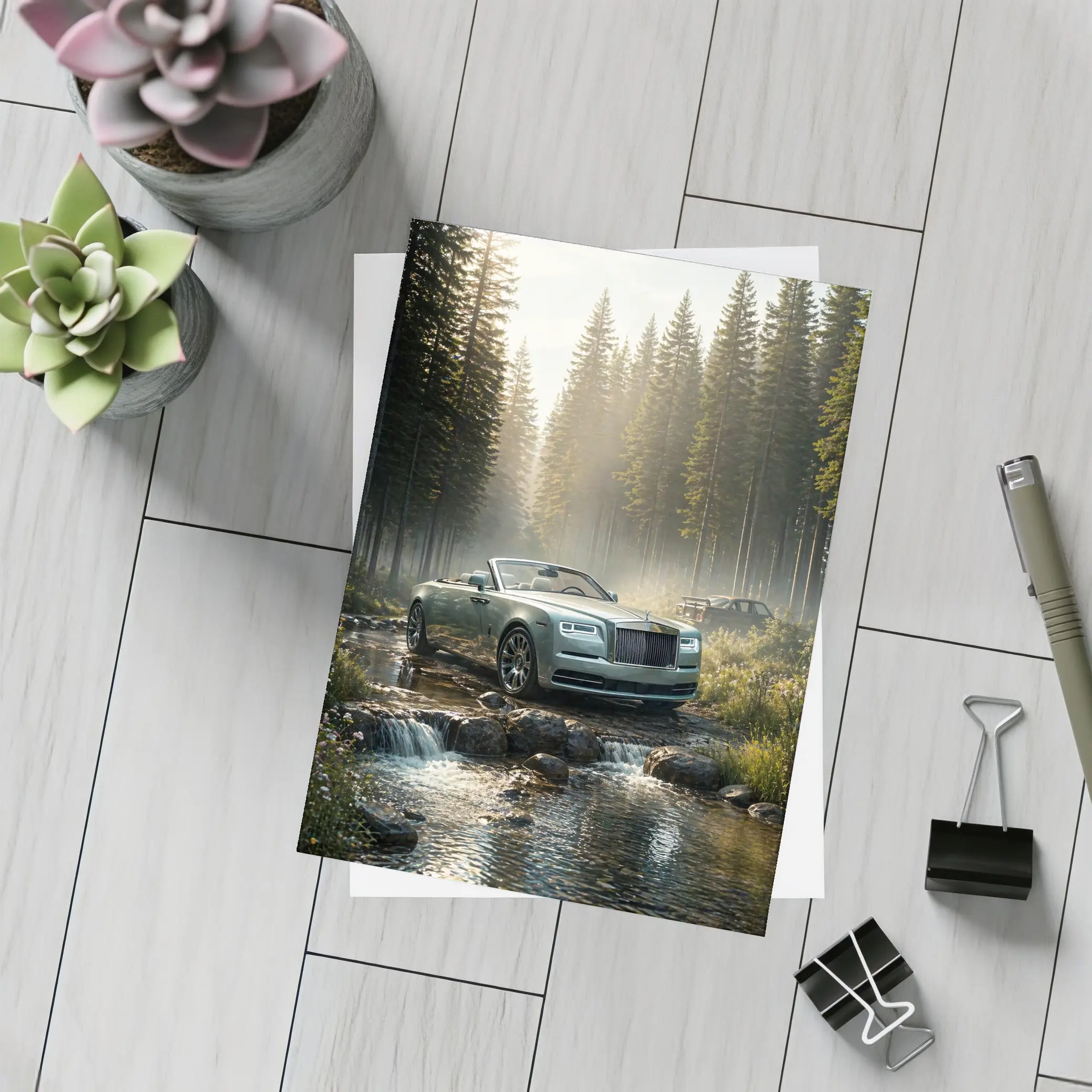 Rolls Royce Dawn Convertible Forest Stream – Postcards
