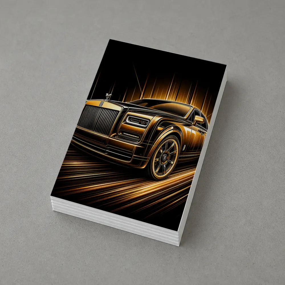 Rolls Royce Phantom Gold Black Abstract Art – Postcards