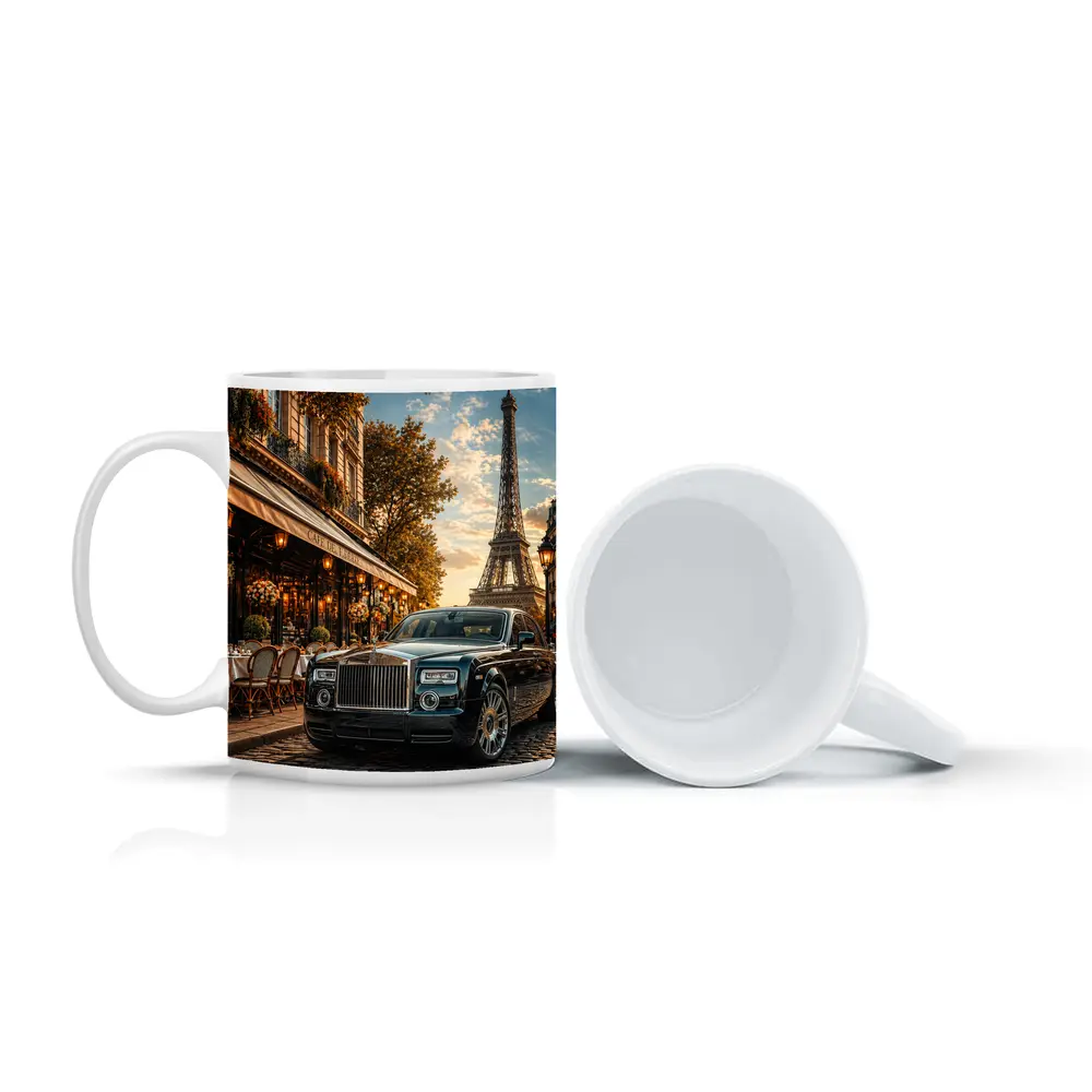 Rolls Royce Phantom Parked Paris Eiffel Tower – Mugs