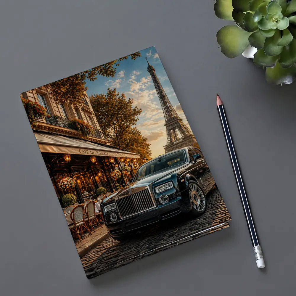 Rolls Royce Phantom Parked Paris Eiffel Tower – Notebooks
