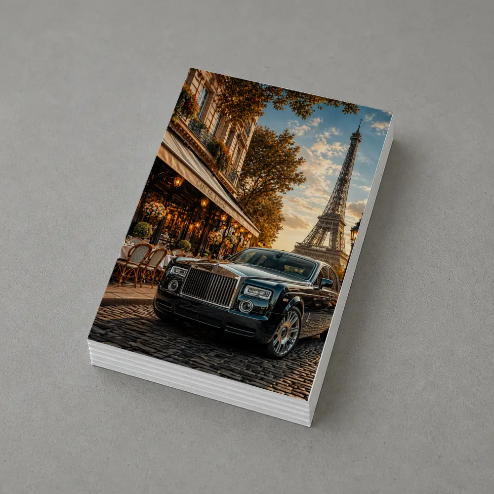 Rolls Royce Phantom Parked Paris Eiffel Tower – Postcards