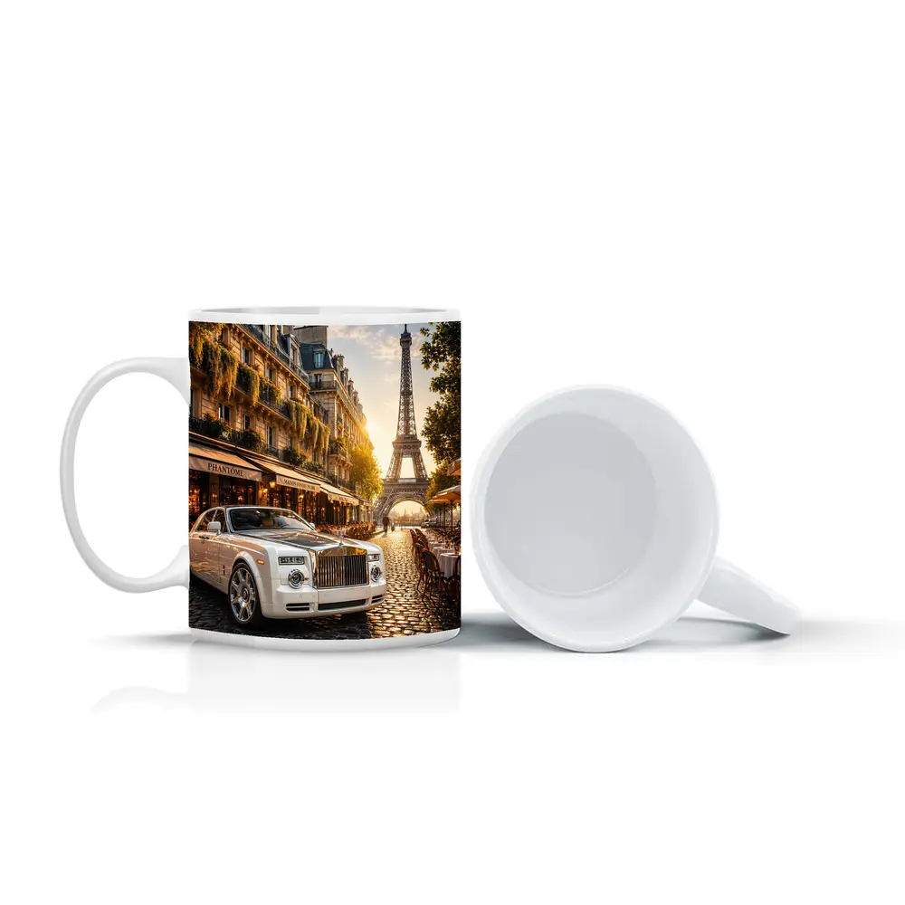Rolls Royce Phantom Paris Eiffel Tower Street – Mugs