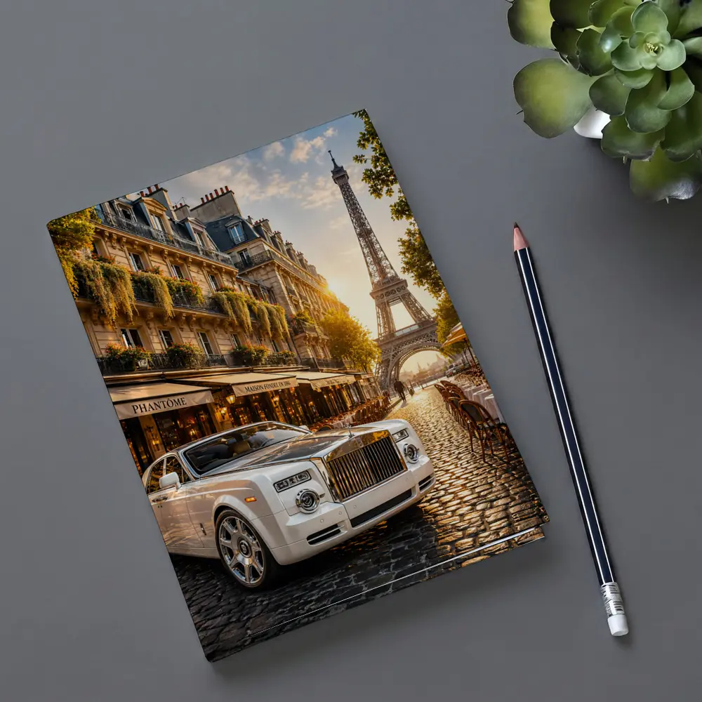 Rolls Royce Phantom Paris Eiffel Tower Street – Notebooks