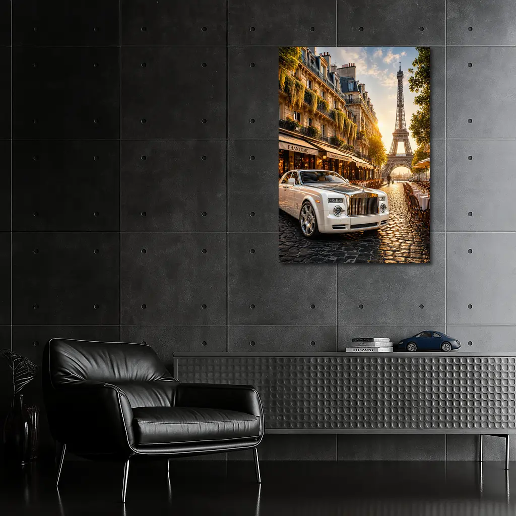Rolls Royce Phantom Paris Eiffel Tower Street – Wall Art