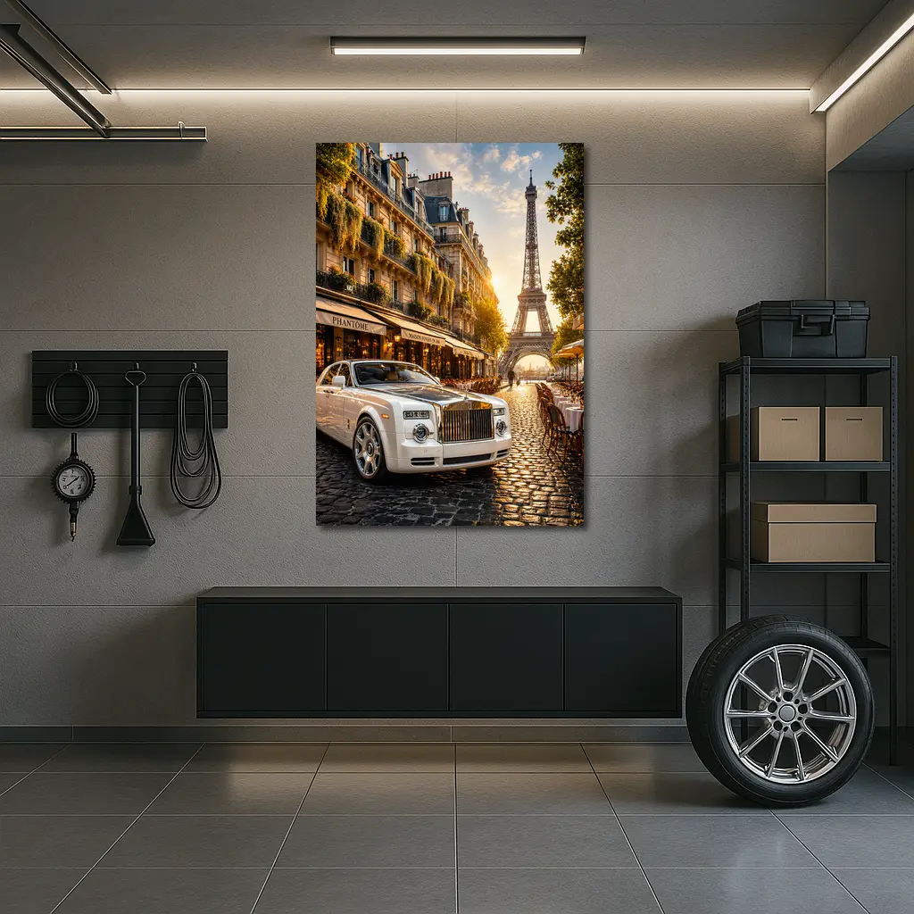 Rolls Royce Phantom Paris Eiffel Tower Street – Wall Art