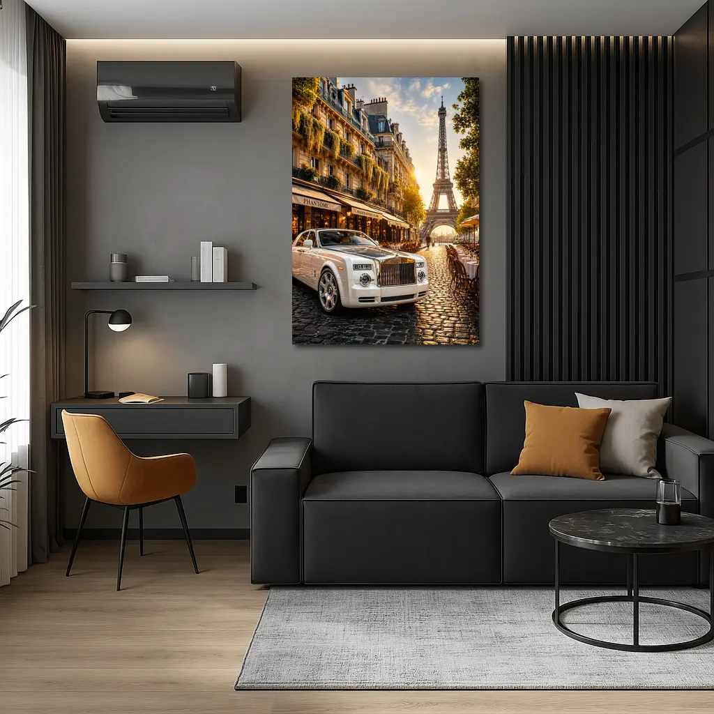 Rolls Royce Phantom Paris Eiffel Tower Street – Wall Art