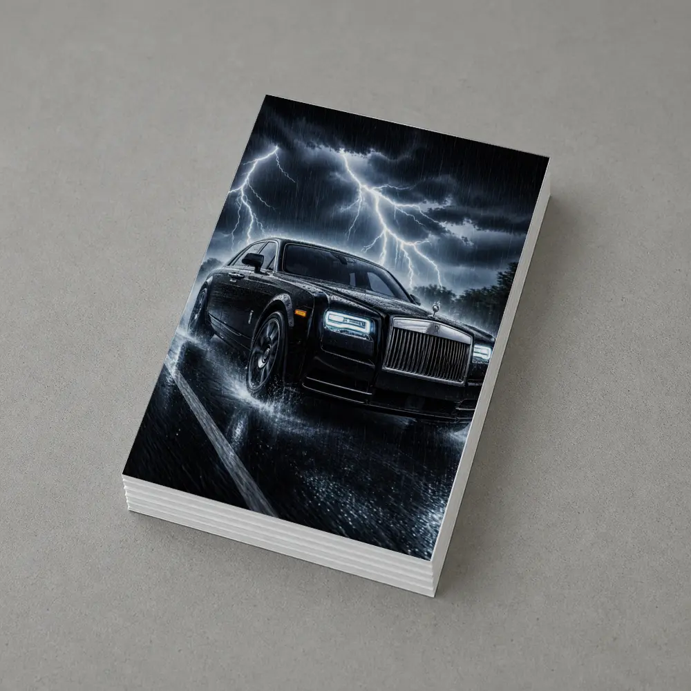Rolls Royce Phantom Black Stormy Night Drive – Postcards